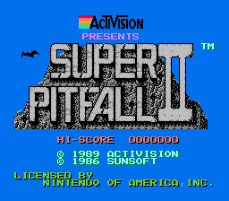 Super Pitfall II (prototype) Title Screen